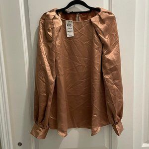 NWT Alfani LS bronze blouse L